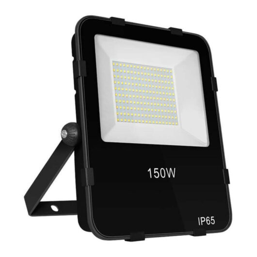 Phoebe LED Floodlight 150W Atlas with Photocell Sensor Cool White 110° Black Powder Coat