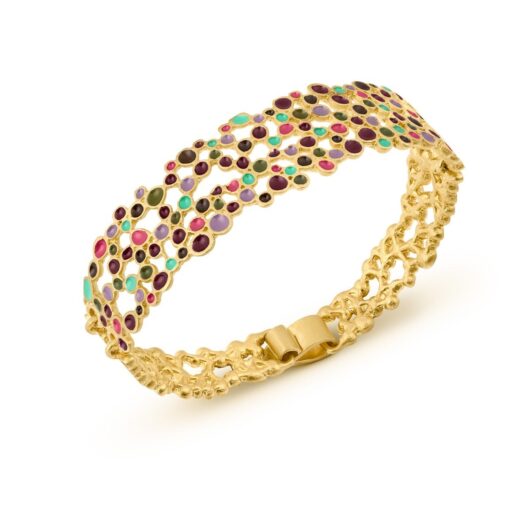 Pink Pointillism Cuff Bangle