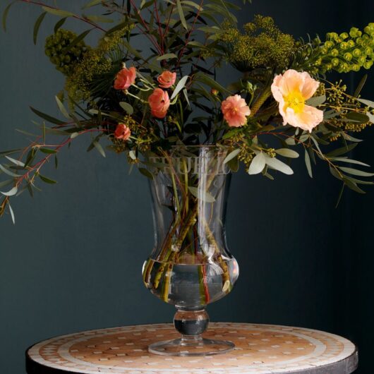 Black Toast Extra Large Crystal Glass Flared Vase - Unique Hand-Etched Piece | Emma Bridgewater