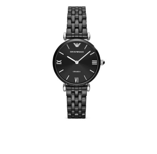 Emporio Armani Women's Black Ceramica Quartz Watch, 30mm, Water-Resistant, Luxury Style | Wowcher