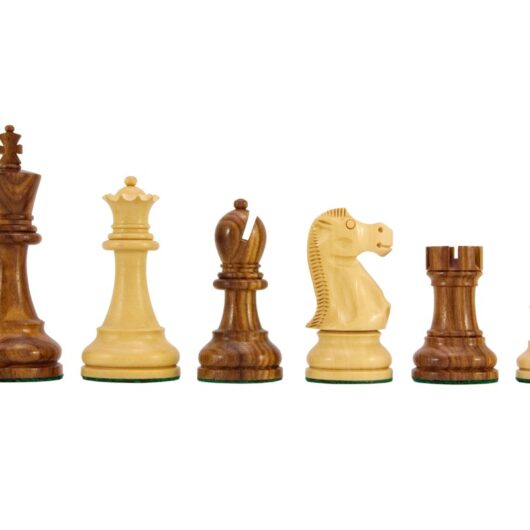 Jacob Knight Golden Rosewood Staunton Chess Pieces - 3.75 Inch