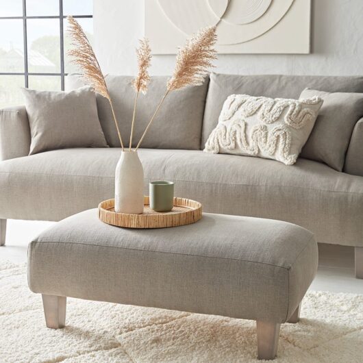 Palma Ottoman - Soft Grey Opulent Cotton Velvet
