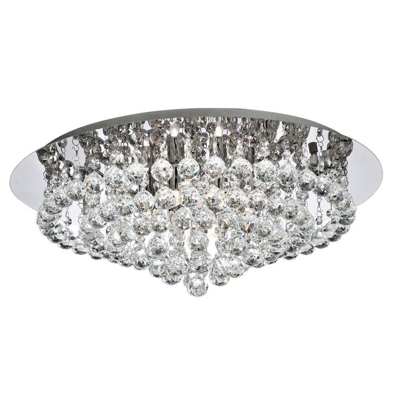 Searchlight 3408-8CC Hanna 8 Light Crystal Flush Ceiling Light In Polished Chrome